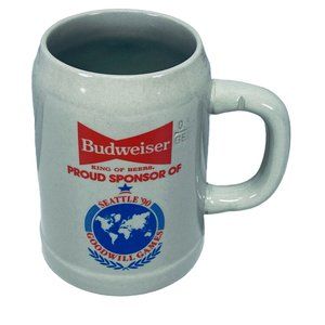 Budweiser Proud Sponsor of '90 Goodwill Games West Germany Beer Stein Mug Gerz